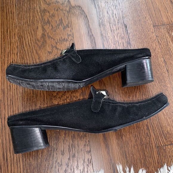 Stuart Weitzman black suede slide mules - Picture 8 of 9